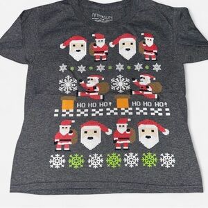 Fifth Sun Kids Santa and Hedgehog T-Shirt - Dark Gray
